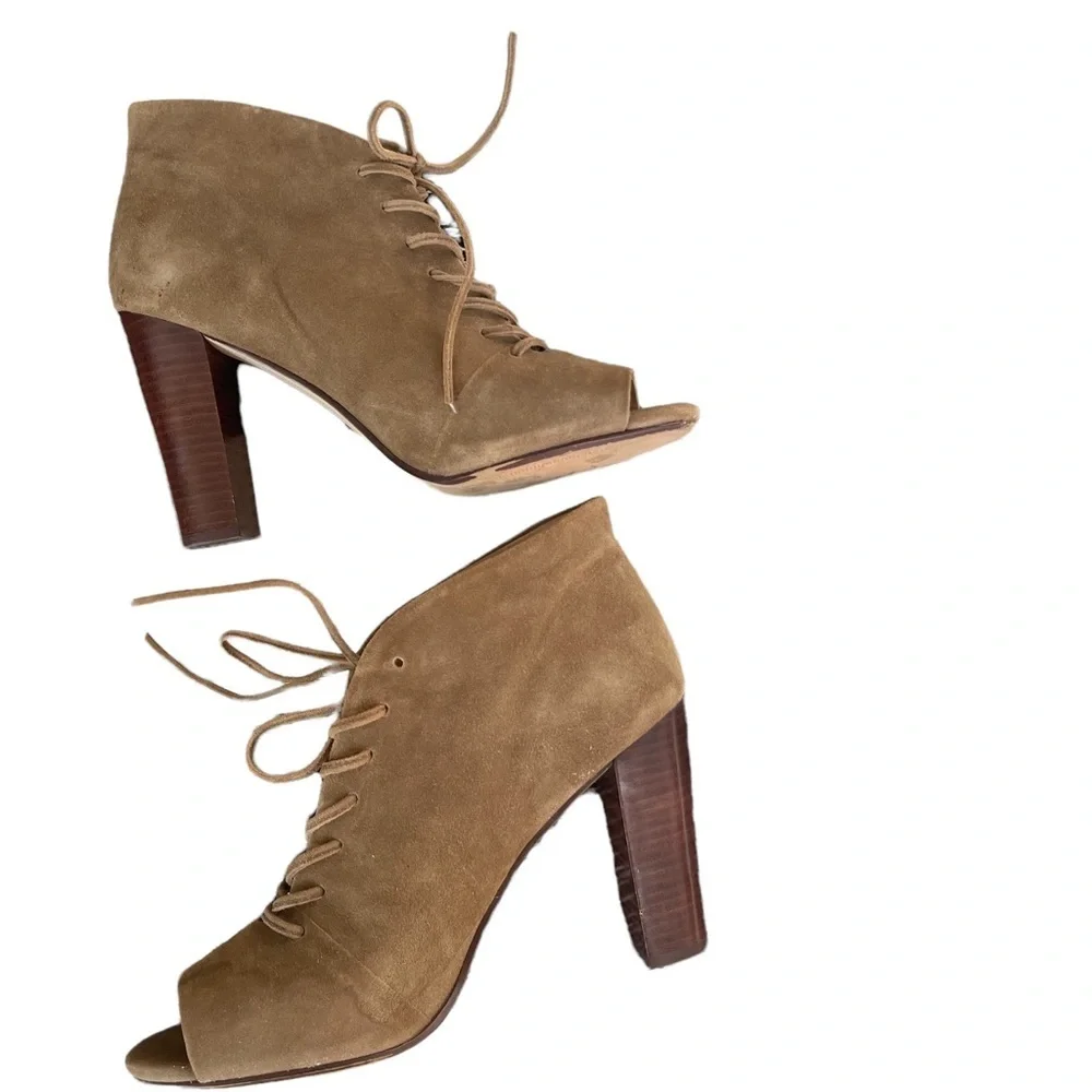 Splendid‎ Open Toe Suede leather Bootie with Lace Size: 10
